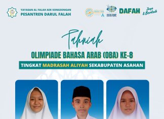 Prestasi Gemilang! Santri Madrasah Aliyah Pesantren Darul Falah Sabet Juara Olimpiade Bahasa Arab se-Kabupaten Asahan 2025