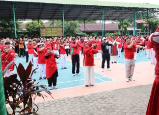 Semarak HUT RI ke-80, Kemenag Asahan dan MAN Asahan Gelar Senam Kesegaran Jasmani Bersama