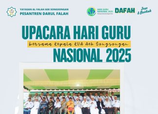 Khidmat dan Penuh Makna: Upacara HGN 2025 di Pesantren Darul Falah Dihadiri Kepala KUA Aek Songsongan