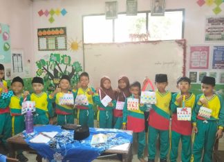 Warna-Warni Kreativitas: Siswa Kelas 3C MIN 5 Asahan Sulap Kertas Origami Menjadi Kerajinan Anyaman yang Unik