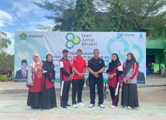 Kepala Madrasah dan Pendidik MIN 10 Asahan Meriahkan Pembukaan HAB ke-80 di MAN Asahan dengan Senam Bersama