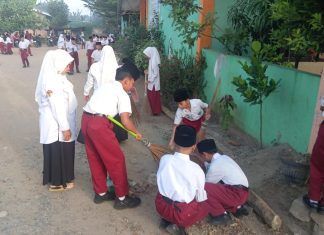Awali Semester Genap dengan Semangat Baru, Keluarga Besar MIN 5 Asahan Gelar Gotong Royong