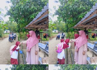 Guru MIS Bary Tarbiyah Sambut Kedatangan Peserta Didik dengan Senyum, Salam, dan Jabat Tangan